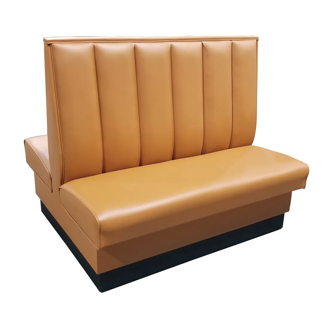 MKLD 36-V6CB-D Double Booth, 48L x 36H, Upholstered Seat & 6-Vertical Channel Back