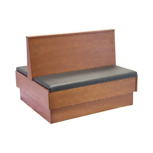 MKLD 36-WB-S Single Plain Back Restaurant Booth, 48L, Wood Back, Upholstered Seat, 36H