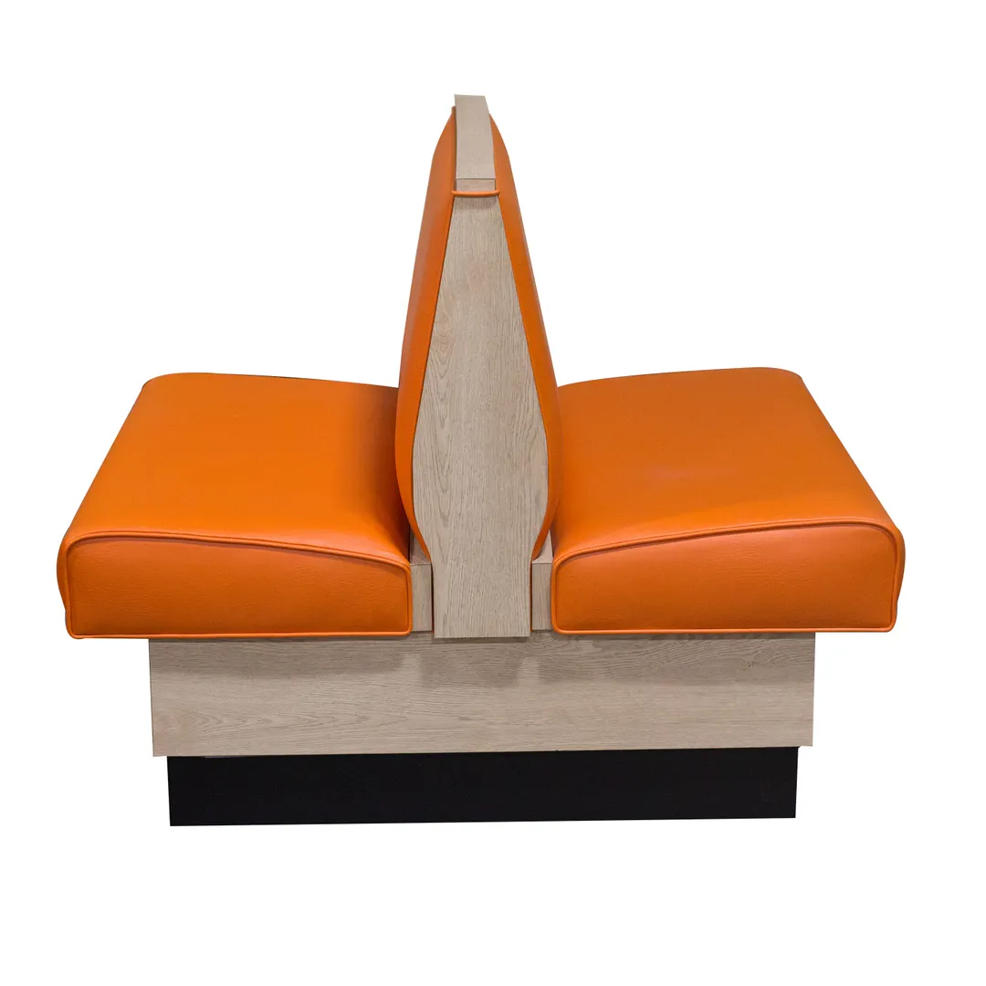 MKLD 48-LAM-TM-D Double Plain Back Restaurant Booth, 48"L x 48"H, Upholstered Seat and Back, Laminated Frame