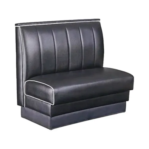MKLD 48-V6CB-S Single Booth, 48L x 48H, Upholstered Seat & 6-Vertical Channel Back