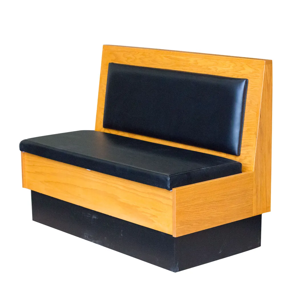 MKLD 48-WB-PP-S Single 48"L Plain Back Restaurant Booth, Upholstered Seat, Wood Frame, 48"H