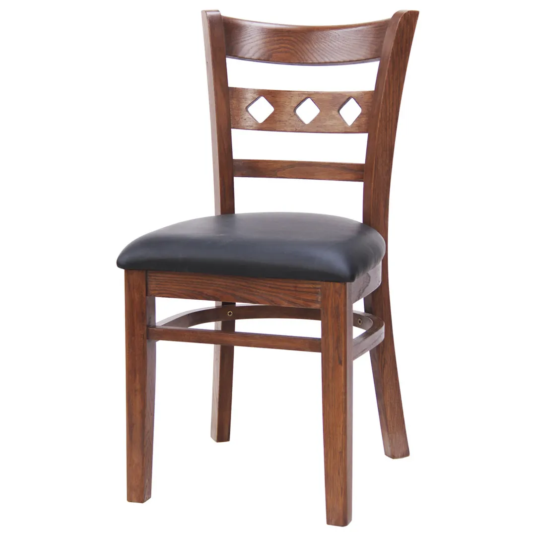 MKLD A6025 V Indoor Side Chair with Ladder Back and Veneer Seat, European Beechwood Frame