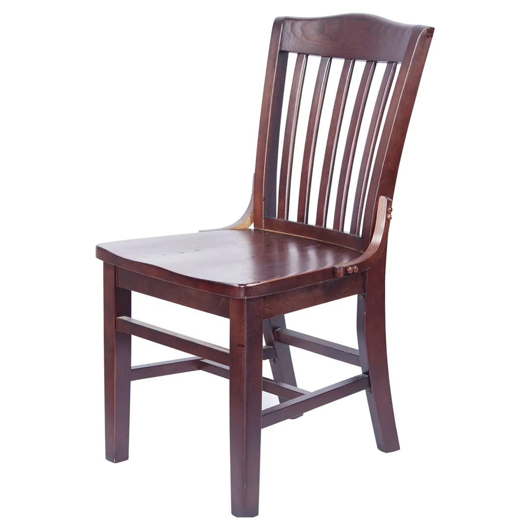MKLD A6235 SOLID Indoor Schoolhouse Side Chair with Slat Back and Solid Wood Seat, European Beechwood Frame