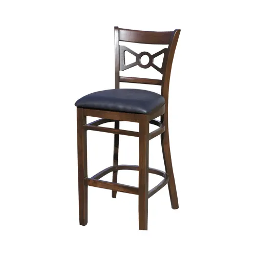 MKLD A6246-BS V Barstool – Bow Tie Back, Armless, Veneer Seat, European Beechwood Frame, Footrest, Wood