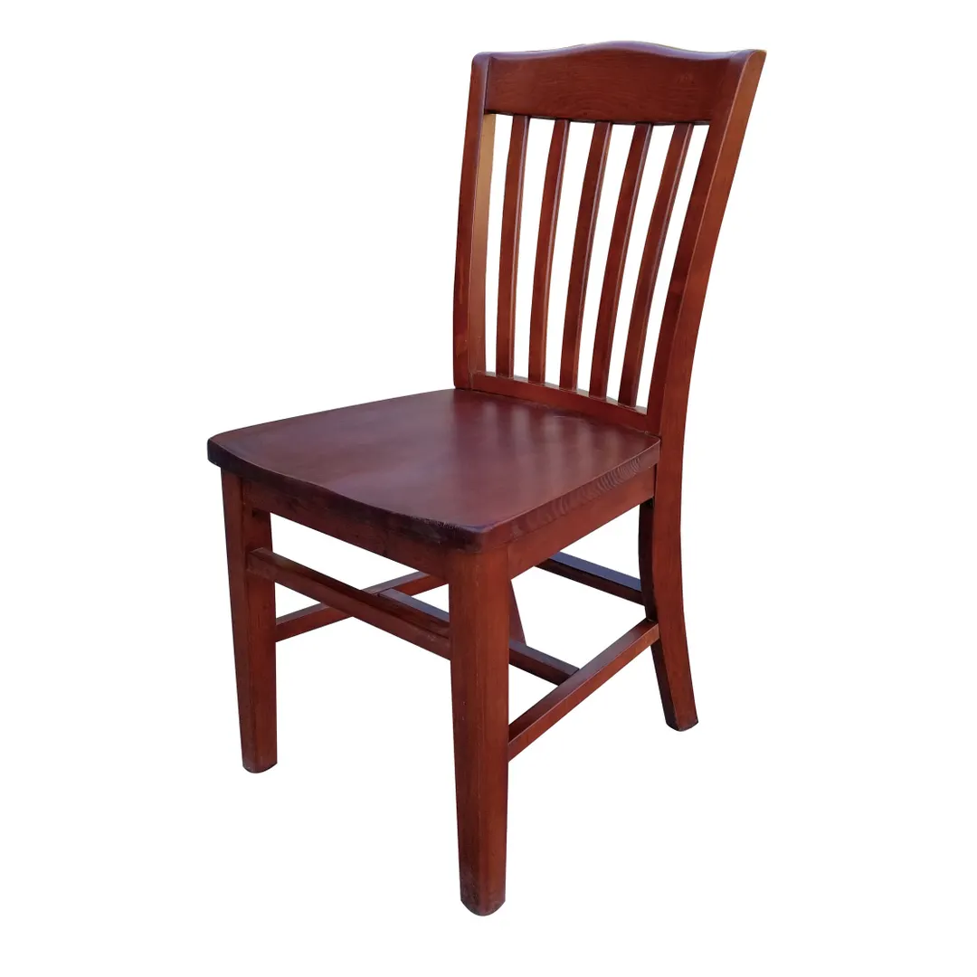 MKLD A6930 SOLID Indoor Side Chair with Slat Back and Solid Wood Seat, Beechwood Frame