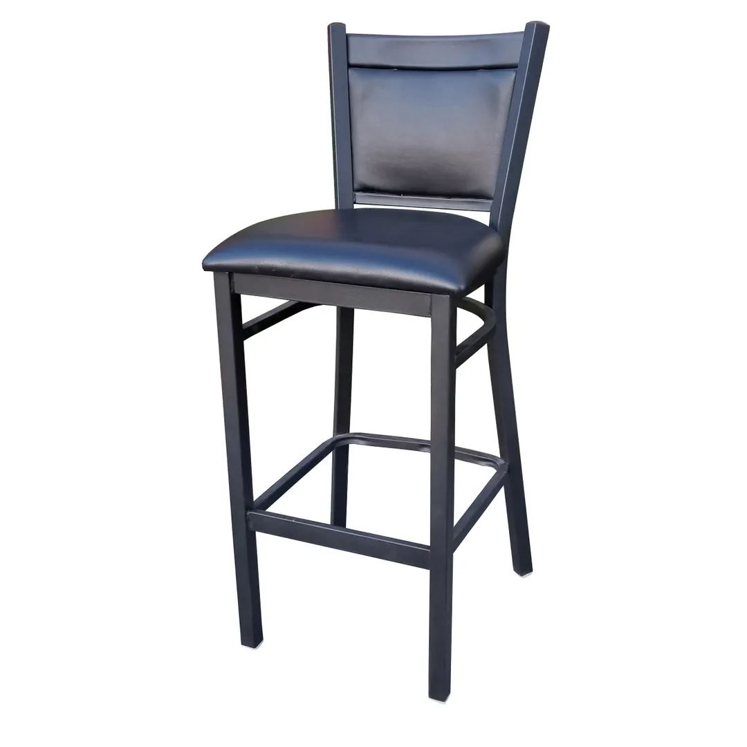 MKLD AM879-BS BV Bar Stool – Vinyl Seat & Back, 16‑Gauge Steel Frame, Powder‑Coated Finish, Plastic Glides