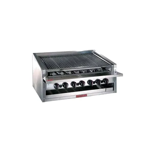 Magikitchn APM-RMB-660CR 60" Low Profile Countertop Gas Charbroiler, Cast Iron Radiant, 195.000 BTU