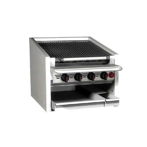 Magikitchn CM-RMB-636CR 36" Countertop Gas Charbroiler w/ Cast Iron Radiant, 105.000 BTU
