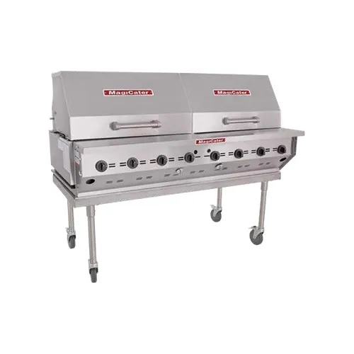 Magikitchn LPAGA-60S-NG 60" Natural Gas Outdoor Grill w/ 8 Burner, Roll Dome,160.000 BTU