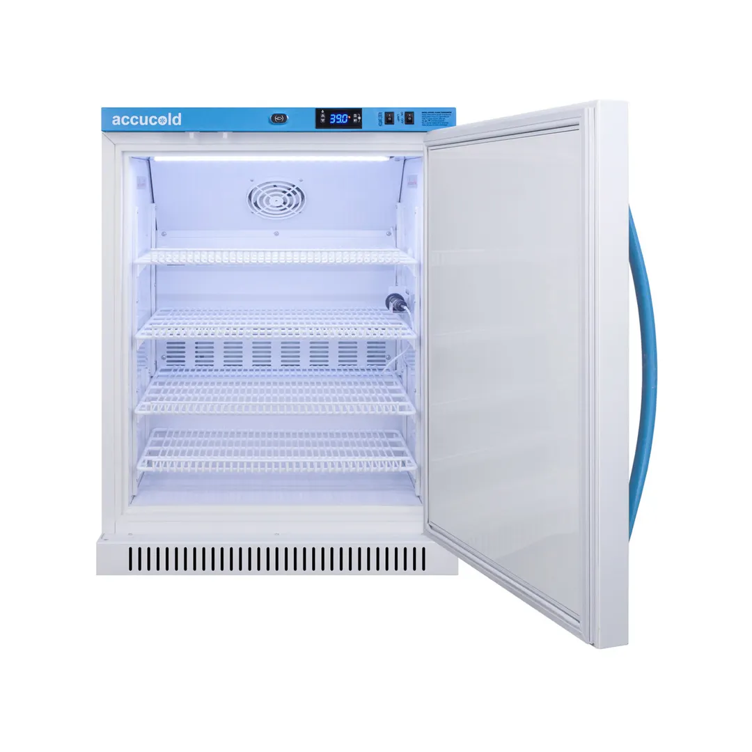 Accucold MLRS6MC 23.38" Undercounter Breast Milk Refrigerator w/ 4 Shelves, White, 6 cu. ft.