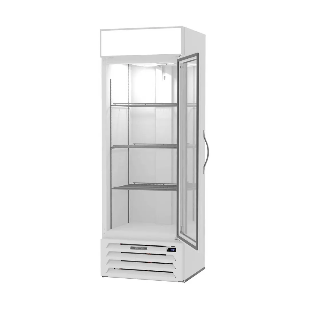 Beverage-Air MMF19HC-1-W 27 1/4" 1 Glass Door Merchandising Freezer in White, 17.87 cu. ft.