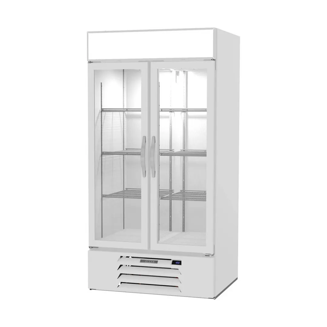 Beverage-Air MMF35HC-1-W 39 1/2" 2 Glass Door Merchandising Freezer in White, 36.87 cu. ft.