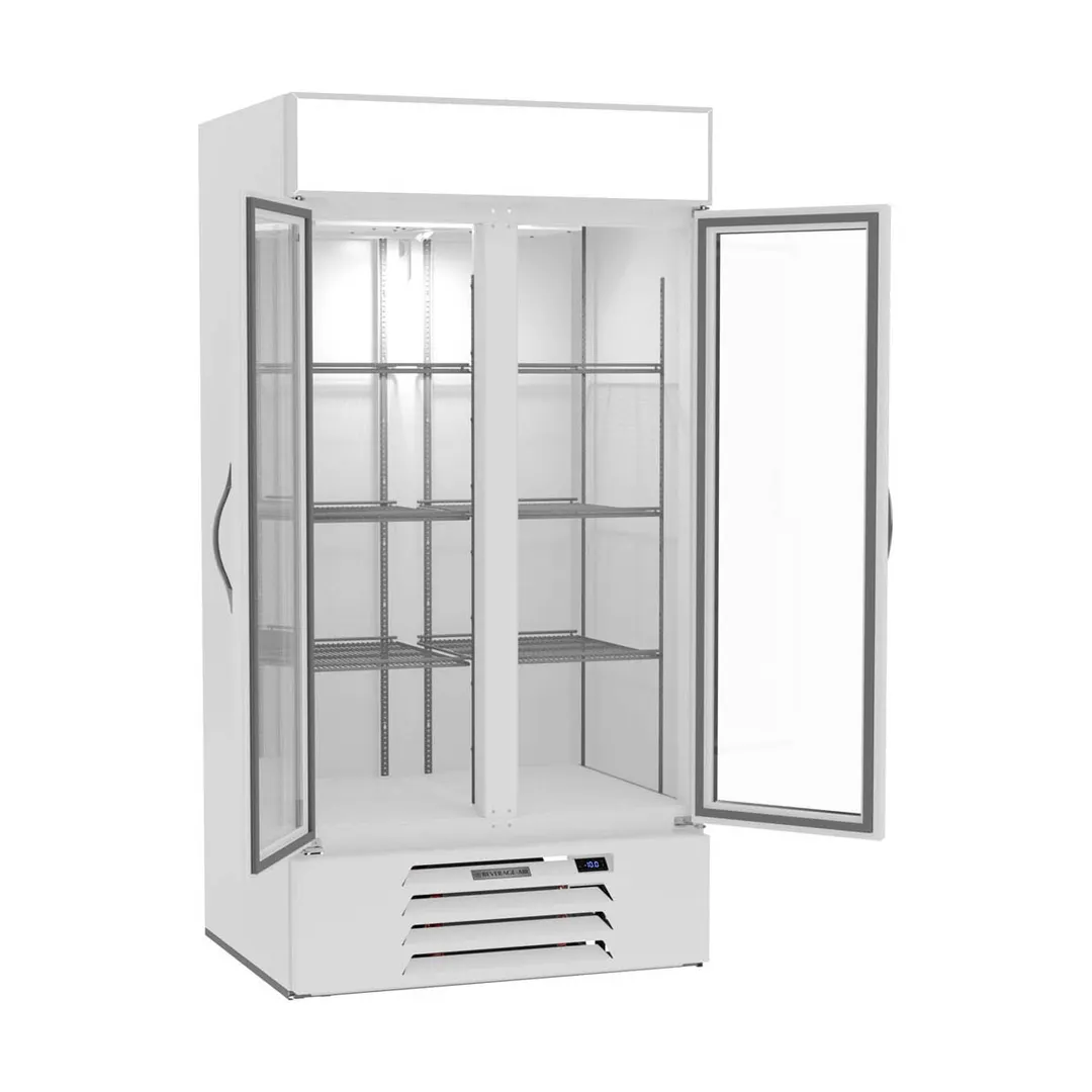 Beverage-Air MMF35HC-1-W 39 1/2" 2 Glass Door Merchandising Freezer in White, 36.87 cu. ft.