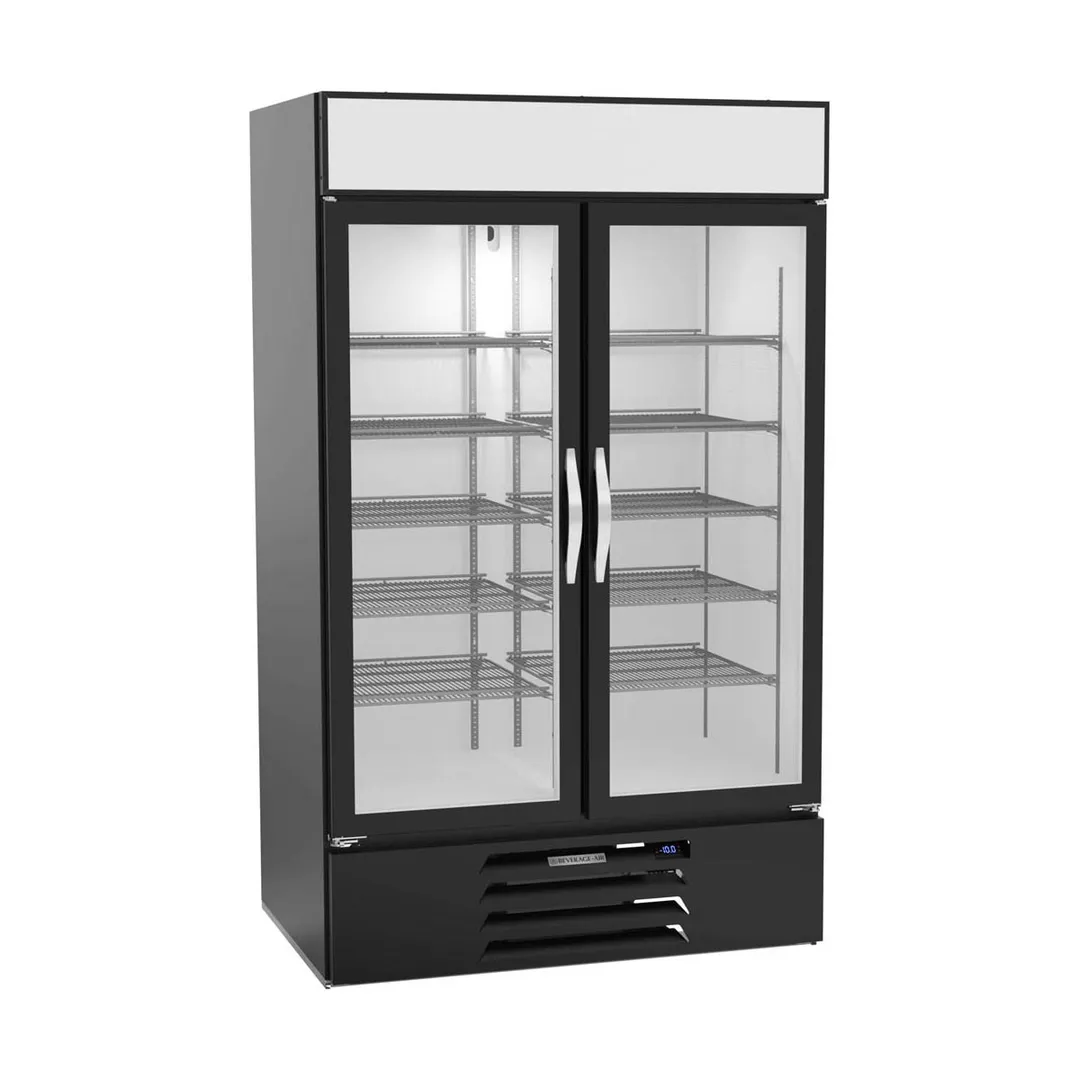 Beverage-Air MMF44HC-1-B 47" 2 Glass Door Merchandising Freezer in Black, 44 cu. ft.