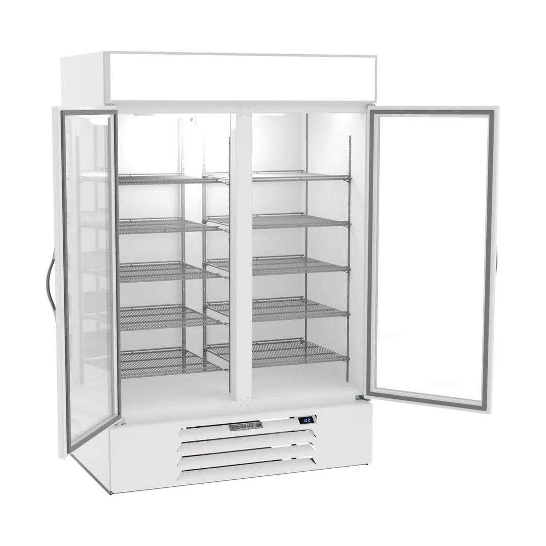 Beverage-Air MMF49HC-1-W 52" 2 Glass Door Merchandiser Freezer in White, 46.2 cu. ft.