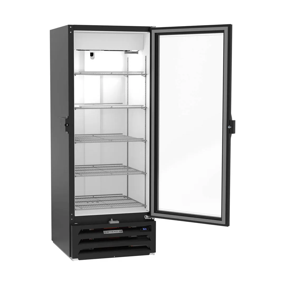 Beverage Air MMR12HC-1-B-IQ 25" One Glass Door Merchandiser Refrigerator in Black, 12 cu. ft.