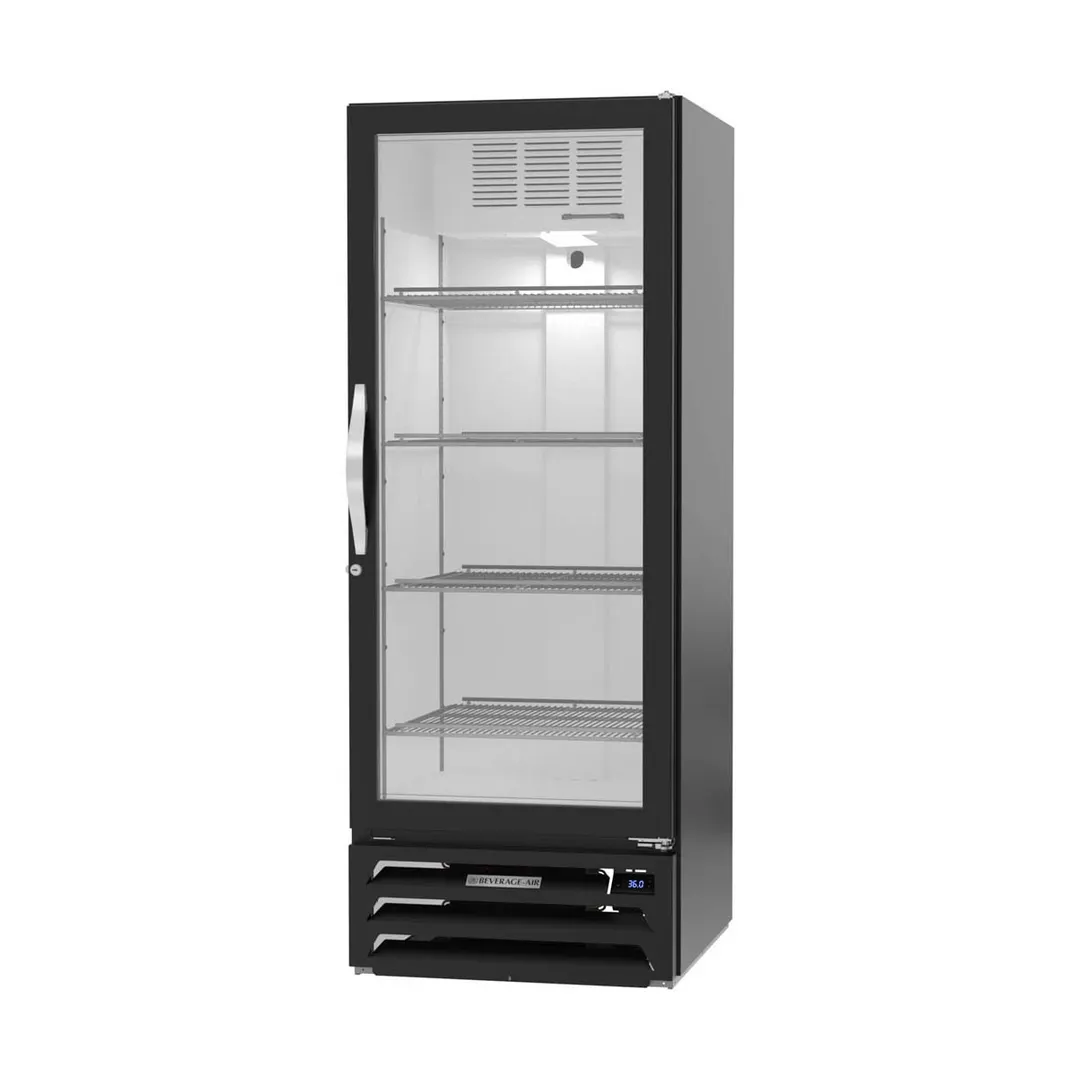 Beverage Air MMR12HC-1-B 24"1-Section Glass Door Merchandiser Refrigerator in Black, 12 cu. ft.