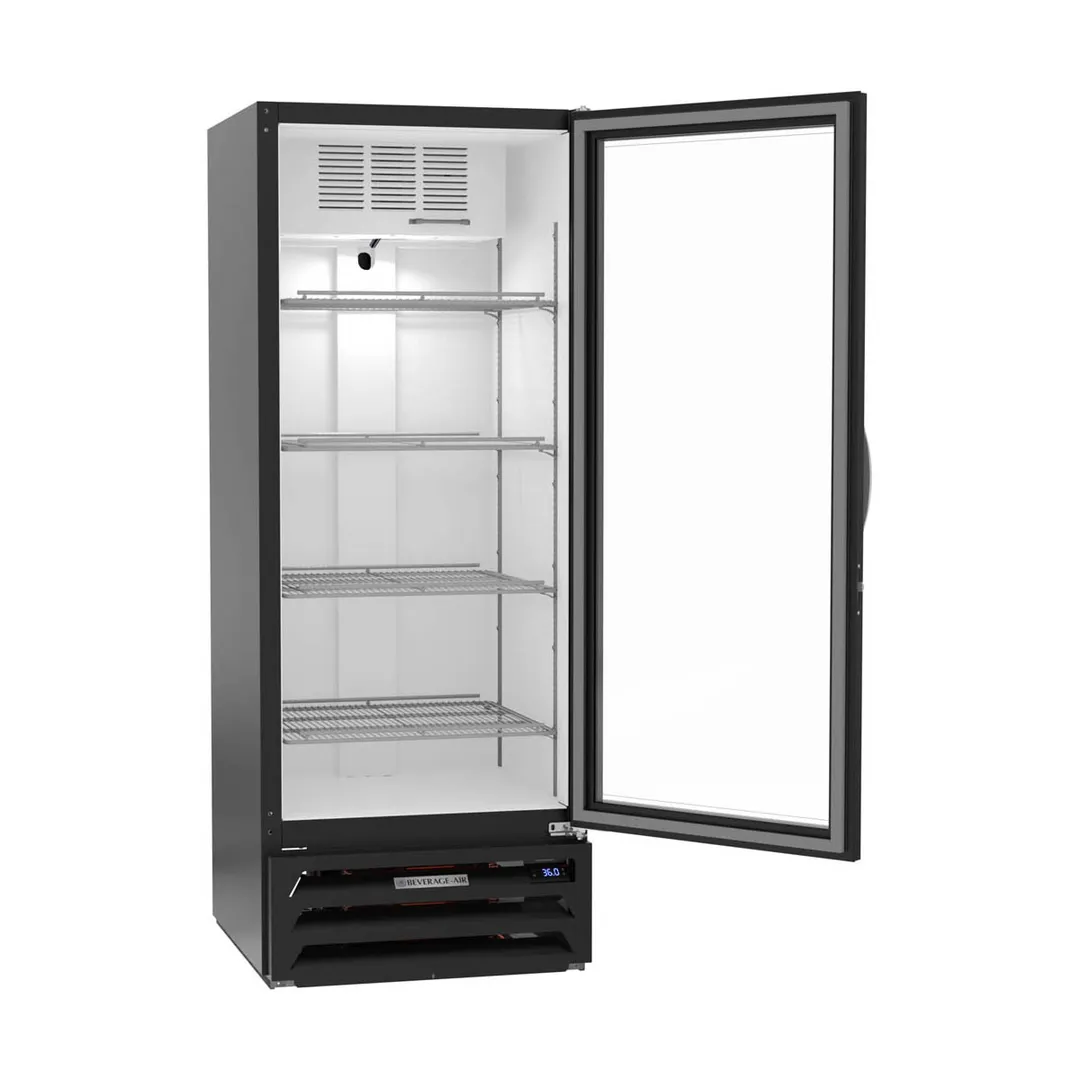 Beverage Air MMR12HC-1-B 24"1-Section Glass Door Merchandiser Refrigerator in Black, 12 cu. ft.