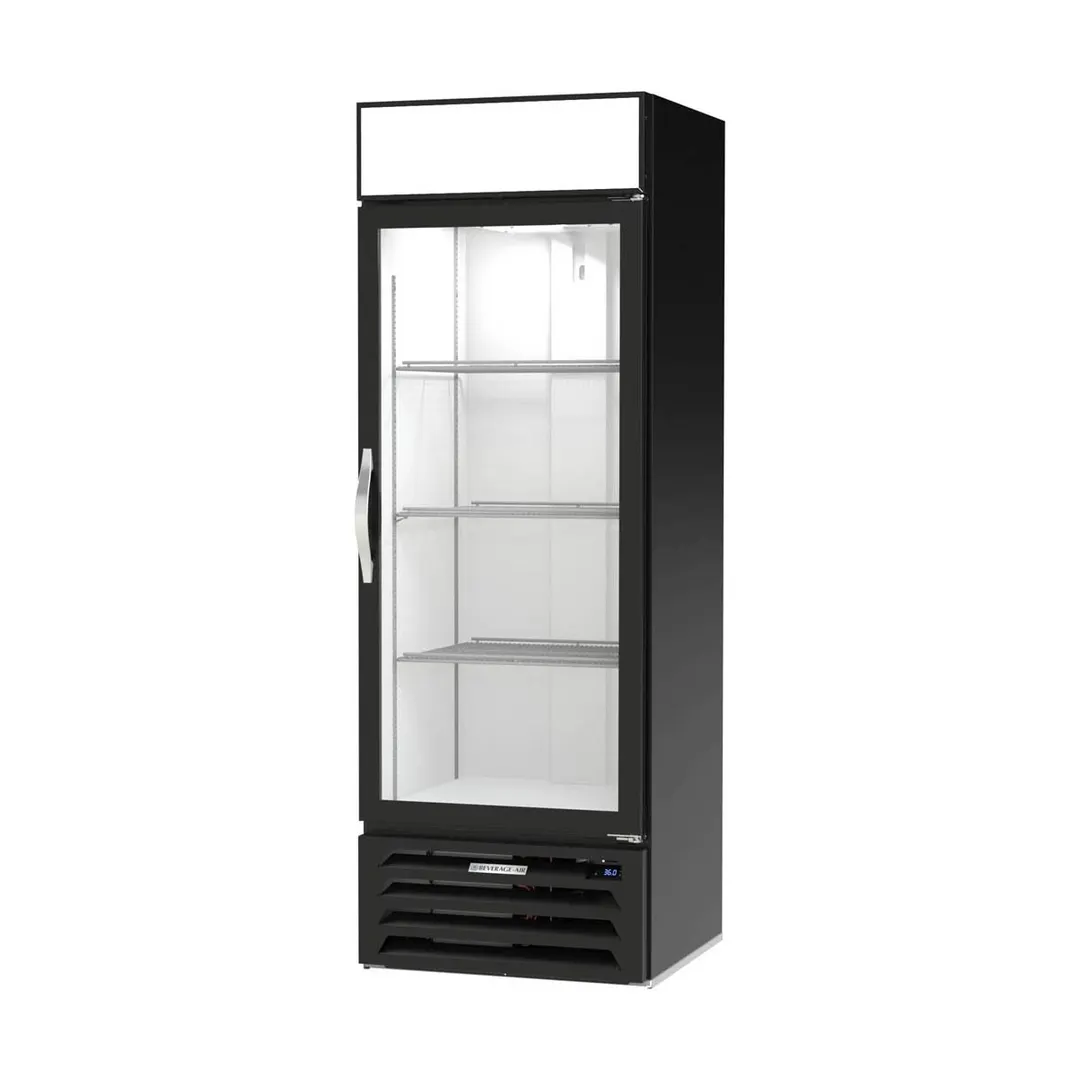 Beverage Air MMR19HC-1-B 27" One Glass Door Merchandiser Refrigerator in Black, 17.87 cu. ft
