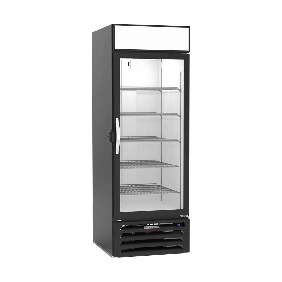 Beverage Air MMR23HC-1-B-IQ 28" One Glass Door Merchandiser Refrigerator in Black, 23 cu. ft.