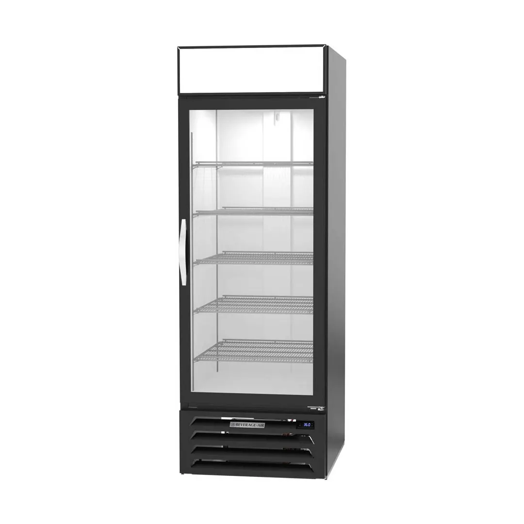 Beverage Air MMR23HC-1-B 27" One Glass Door Merchandiser Refrigerator in Black, 23 cu. ft.