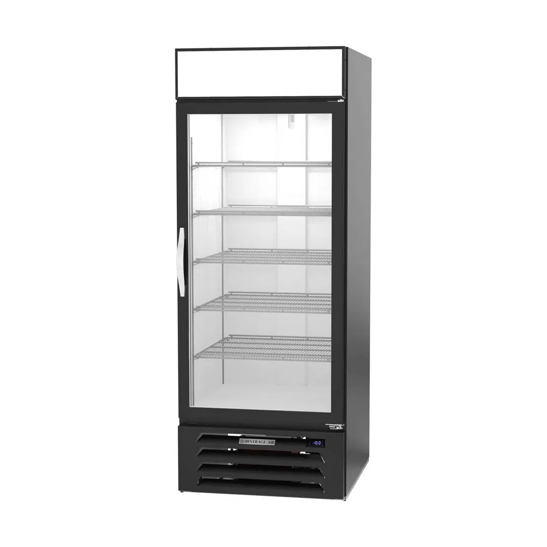 Beverage Air MMR27HC-1-B 30" One Glass Door Merchandiser Refrigerator in Black, 25.88 cu. ft.