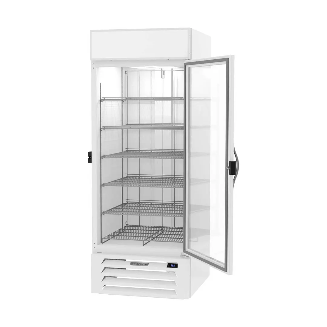 Beverage Air MMR27HC-1-W-IQ 31" One Glass Door Merchandiser Refrigerator in White, 25.88 cu. ft.