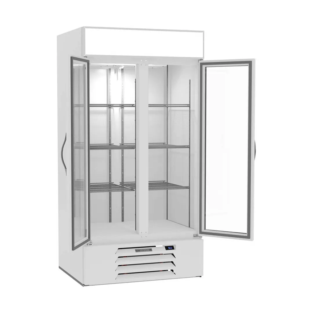 Beverage Air MMR35HC-1-W 39" Two Glass Door Merchandiser Refrigerator in White, 36.87 cu. ft.