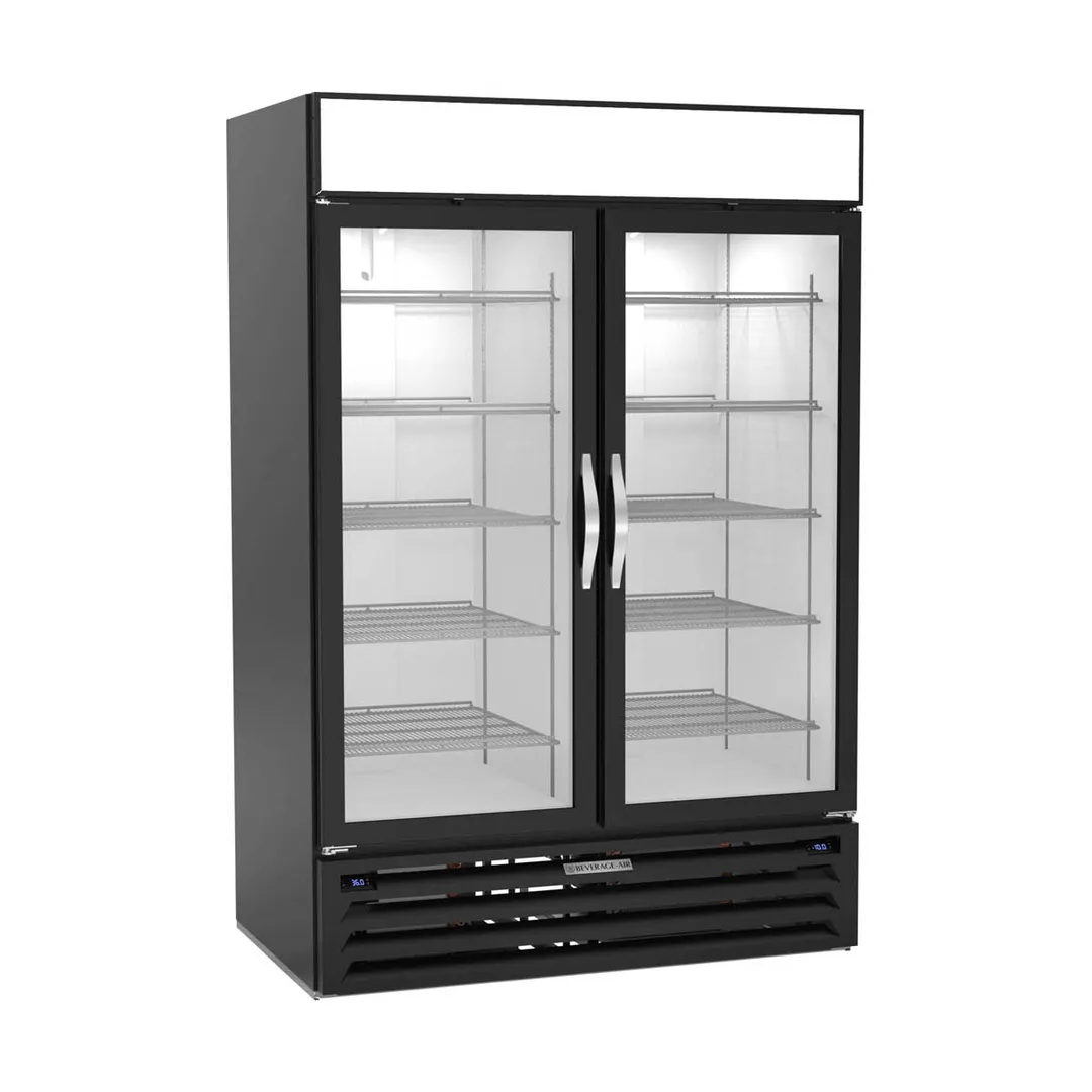 Beverage Air MMRF49HC-1-A-BW 52" Merchandiser, 42 cu ft Freezer & Refrigerator, Black, Glass, LED, R‑290