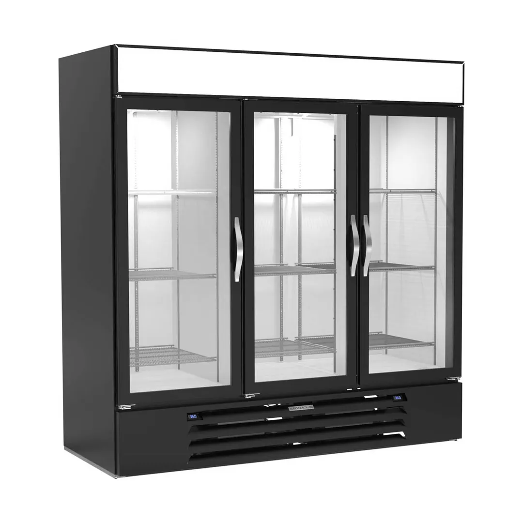 Beverage Air MMRR72HC-1-B-BW-WINE 75" Glass Door Wine Merchandiser, Dual Temperature, 65.47 cu. ft.