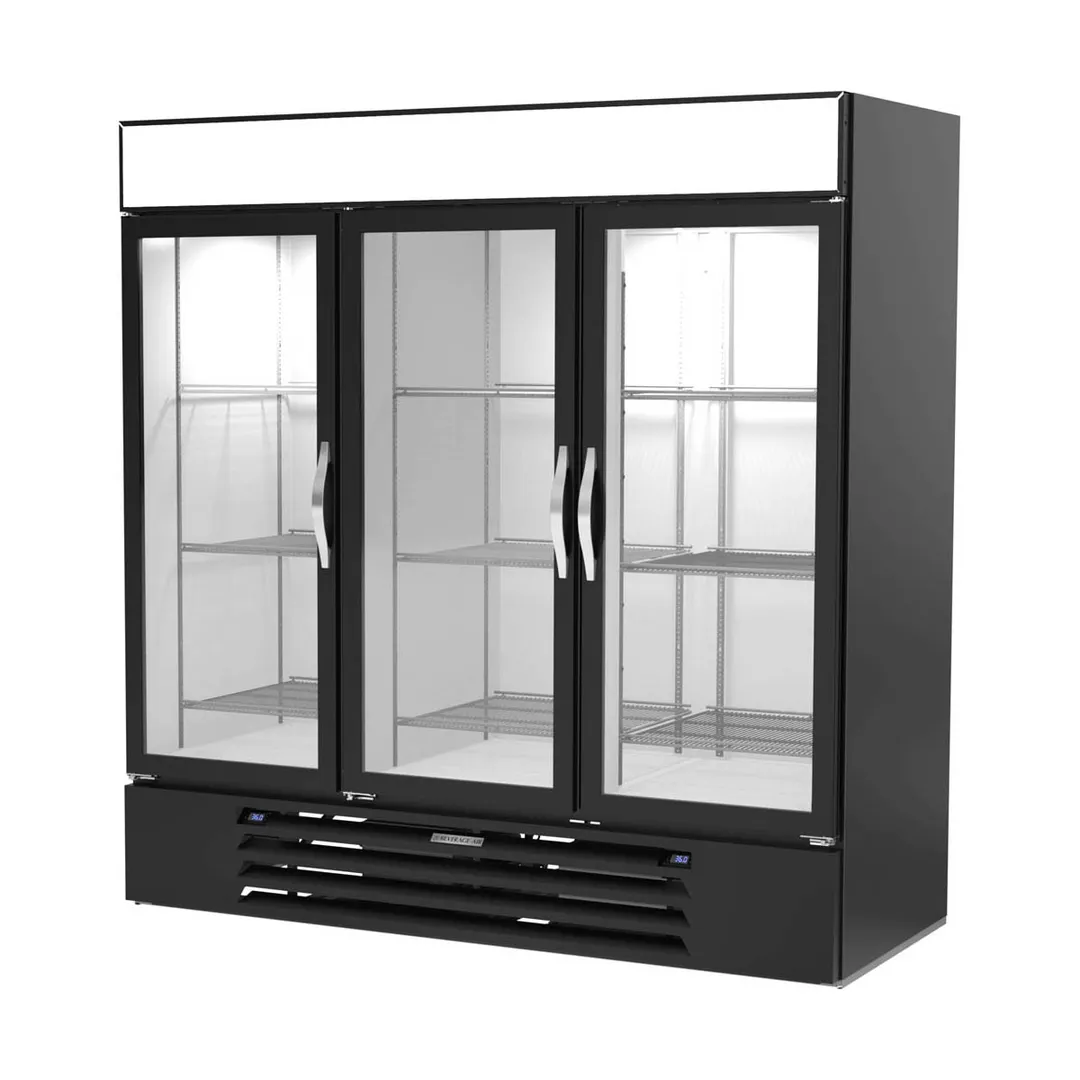 Beverage Air MMRR72HC-1-B-BW-WINE 75" Glass Door Wine Merchandiser, Dual Temperature, 65.47 cu. ft.