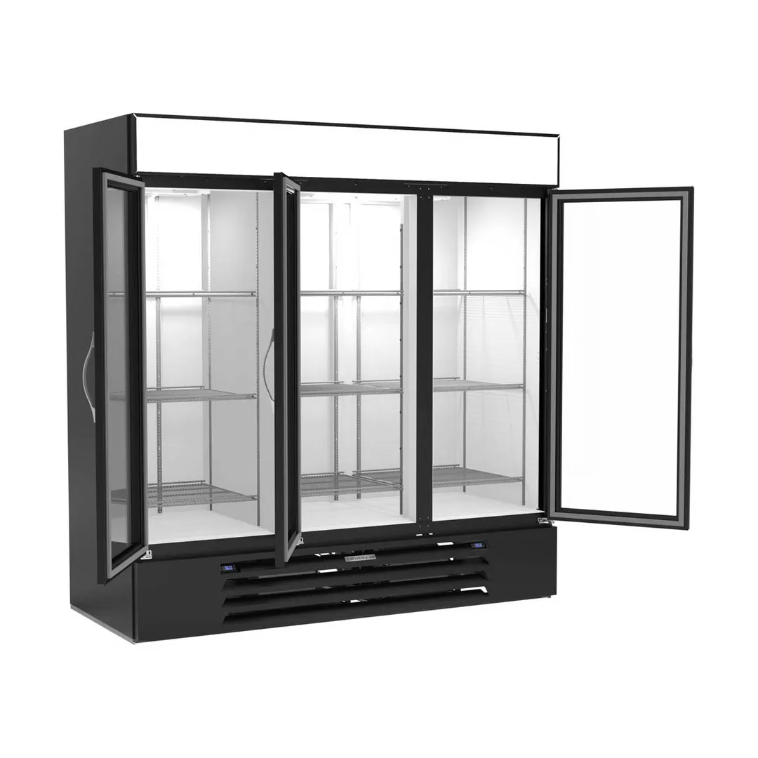 Beverage Air MMRR72HC-1-B-BW-WINE 75" Glass Door Wine Merchandiser, Dual Temperature, 65.47 cu. ft.
