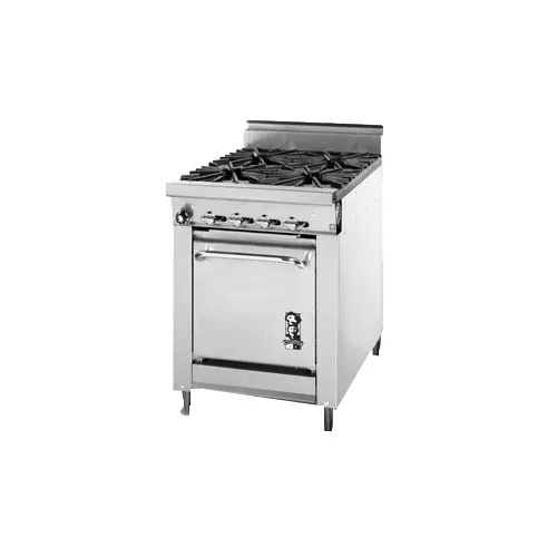 Montague Company 124-5 24" Gas Heavy Duty Range w/ (4) Open Burners, Standard Oven, 140.000 BTU