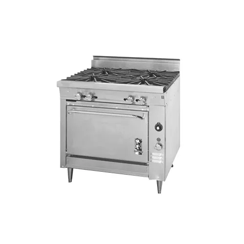 Montague Company 136-5A 36" Gas Heavy Duty Range w/ (4) Open Burners, Standard Oven, 160.000 BTU