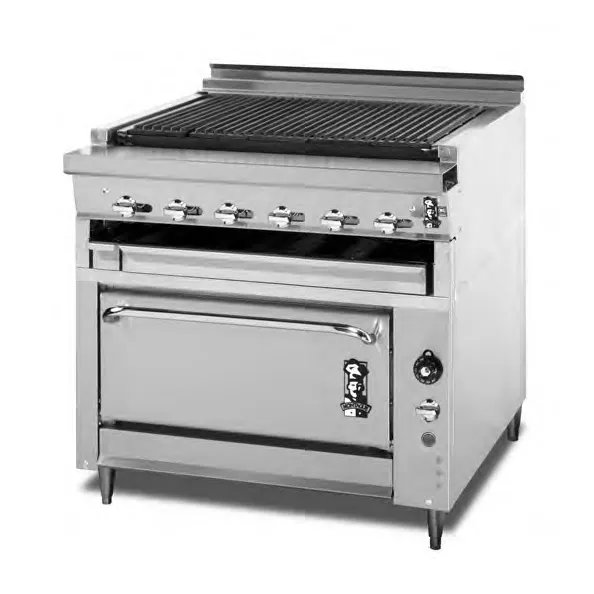  Montague Company 136XLB/UFLC-36R 36" Gas Heavy Duty Range w/ 36" Full Charbroiler, Standard Oven, 146.000 BTU