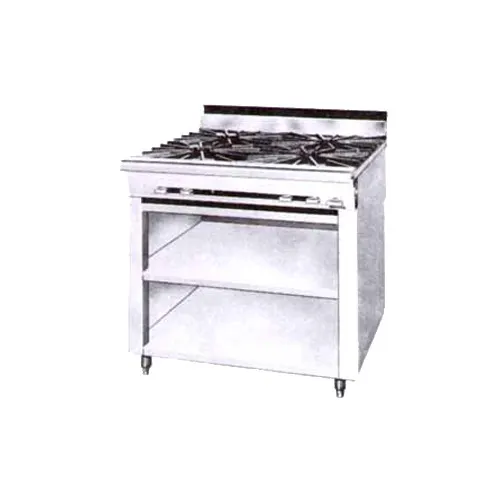 Montague Company 36-5A 36" Gas Heavy Duty Range w/ (4) Open Burners, Open Cabinet Base, 120.000 BTU