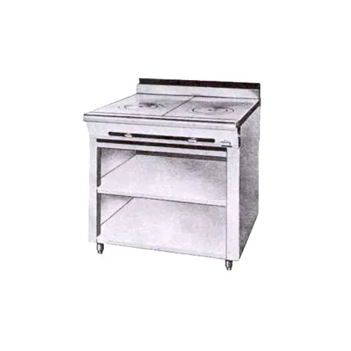 Montague Company 36-9A 36" Gas Heavy Duty Range w/ (2) French Top, Open Cabinet Base, 70.000 BTU