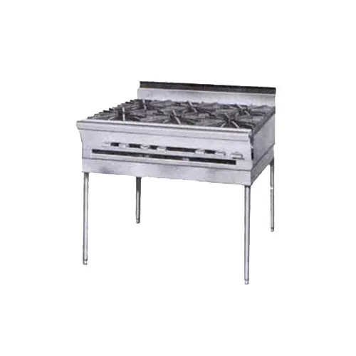 Montague Company M36-5 36" Gas Heavy Duty Range w/ (6) Open Burners, Modular Stand Base, 180.000 BTU