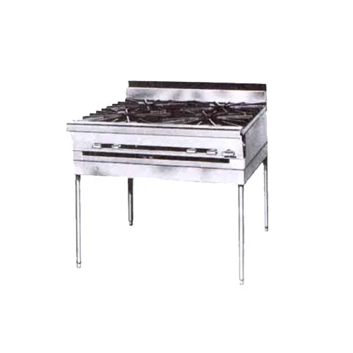 Montague Company M36-5A 36" Gas Heavy Duty Range w/ (4) Open Burners, Modular Stand Base, 120.000 BTU