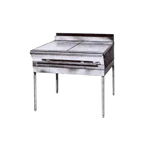 Montague Company M36-9ASE 36" Gas Heavy Duty Range w/ (2) Even Heat Hot Tops, Modular Stand Base, 80.000 BTU