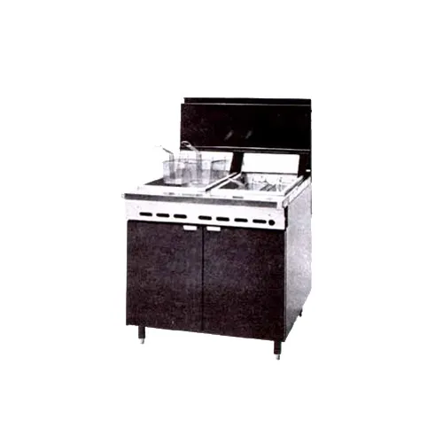 Montague Company RF240 Multiple Battery Gas Fryer w/ (2) 40-lb Frypots, 11" Flue Riser, 6" Legs