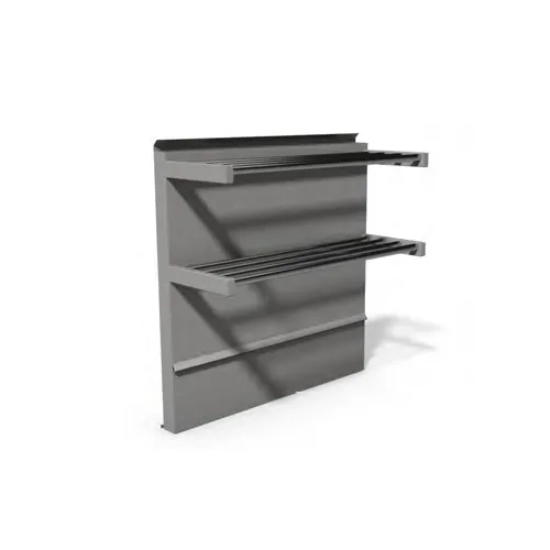 Montague Company TDHS-54 54" x 36" Stainless Steel Backguard Flue Riser with Double Tubular Shelves