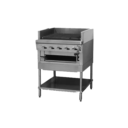 Montague Company UFSM-48R 48" Floor Gas Radiant Charbroiler w/ (8) Burners, Stand, 152.000 BTU