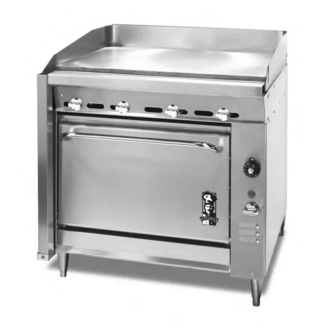 Montague Company V136-8 36" Gas Heavy Duty Range w/ 36" Full Griddle, Convection Oven, 100.000 BTU