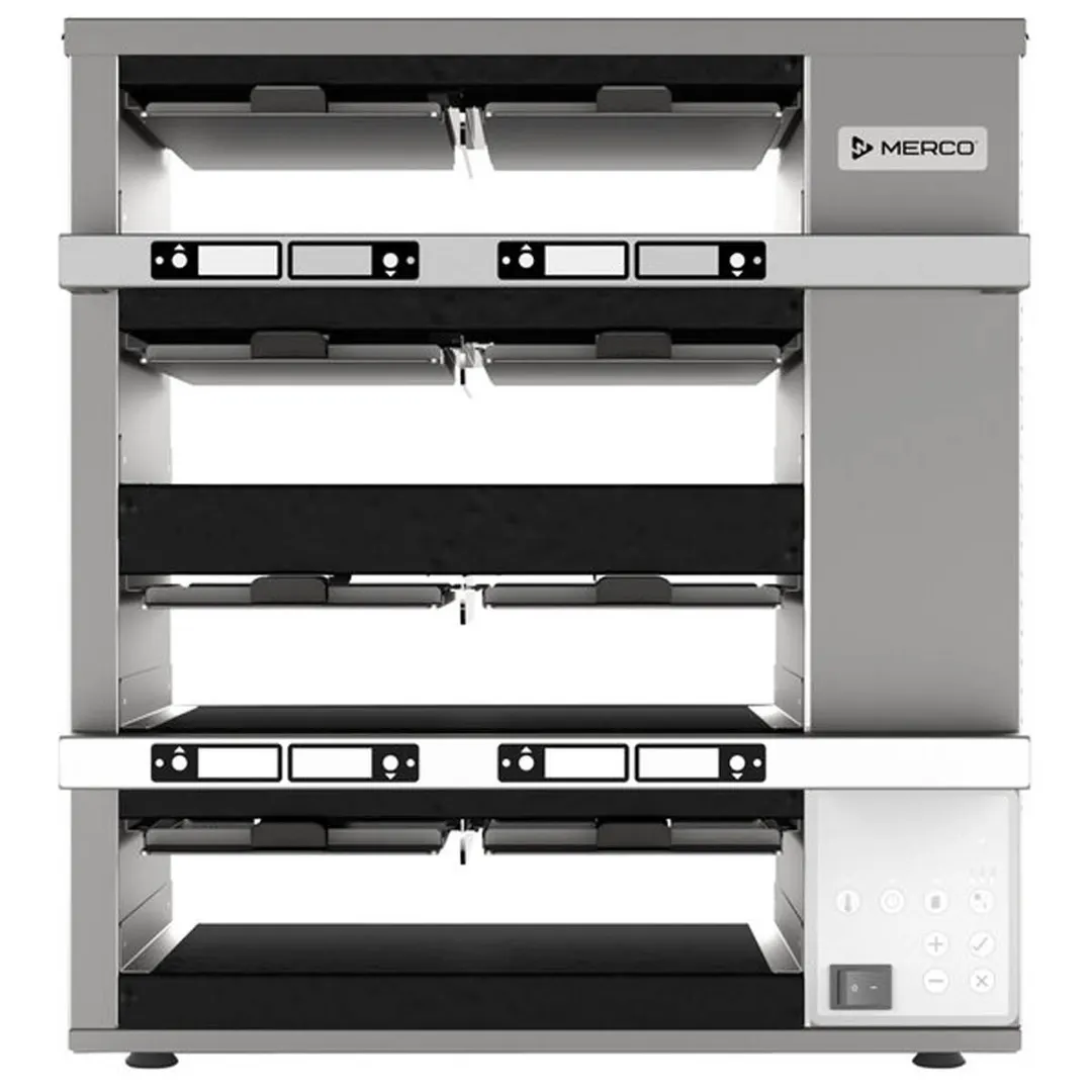 Merco MHG42SSB2N MercoEco™ Countertop Double Sided Pass-through Heated Holding Cabinet w/ (4) Shelves & (8) Trays
