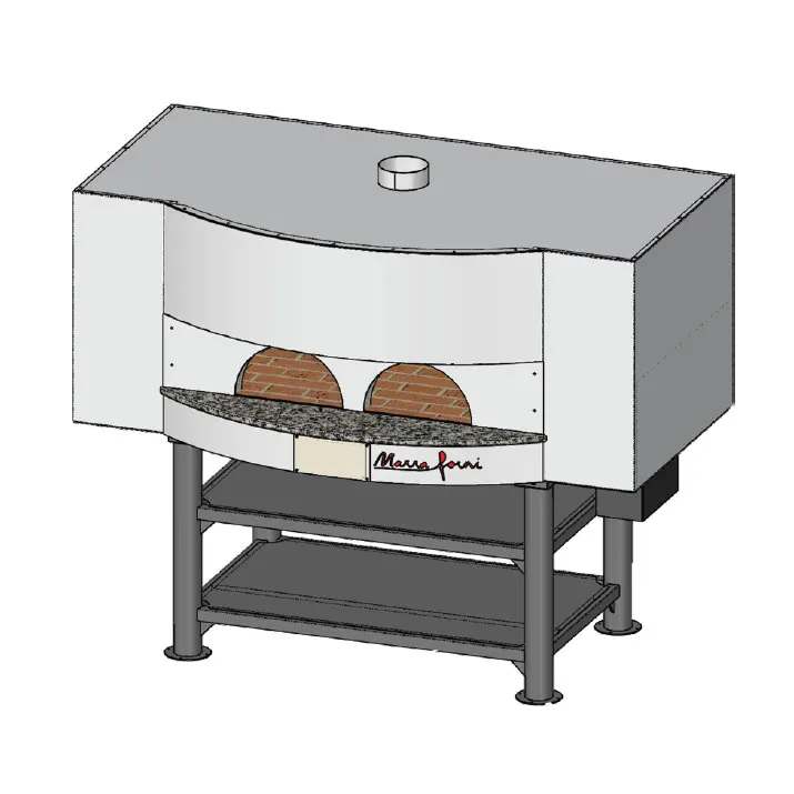 Marra Forni MS83-31W Wood / Coal / Gas Fired Pizza Oven w/ 83" x 31" Brick Deck, Tile Facade