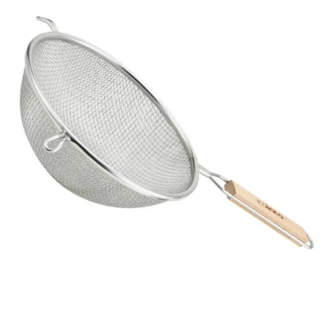 Winco MS3A-8D 8" Stainless Steel Fine Double Mesh Strainer, Round