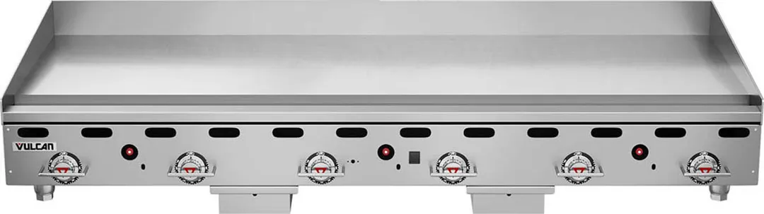 Vulcan MSA72 72" Countertop Gas Griddle, Snap-Action Thermostat, 24" Deep, 162.000 BTU