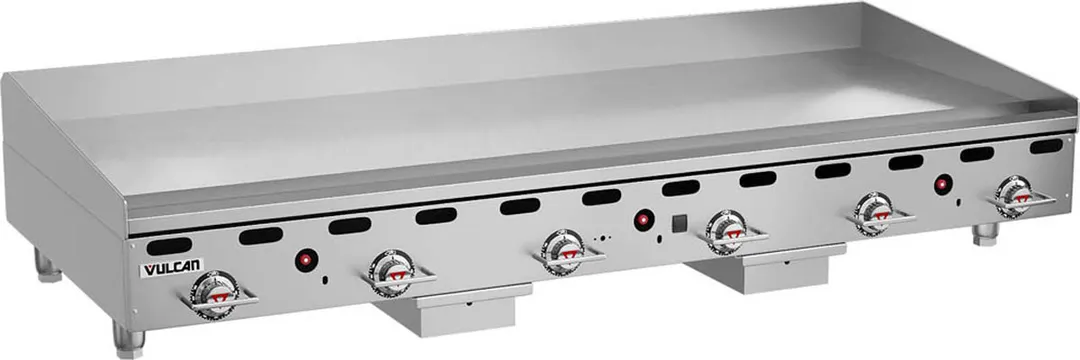 Vulcan MSA72 72" Countertop Gas Griddle, Snap-Action Thermostat, 24" Deep, 162.000 BTU