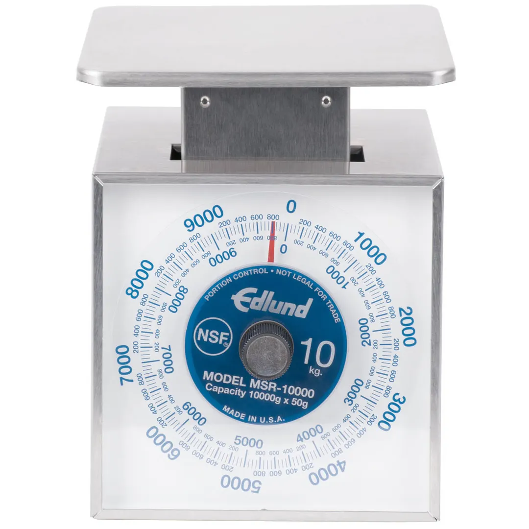 Edlund MSR-10000 - 10-29 lb Portion Scale, Stainless Steel, Rotating Dial, 6-7" Platform, Dishwasher‑Safe